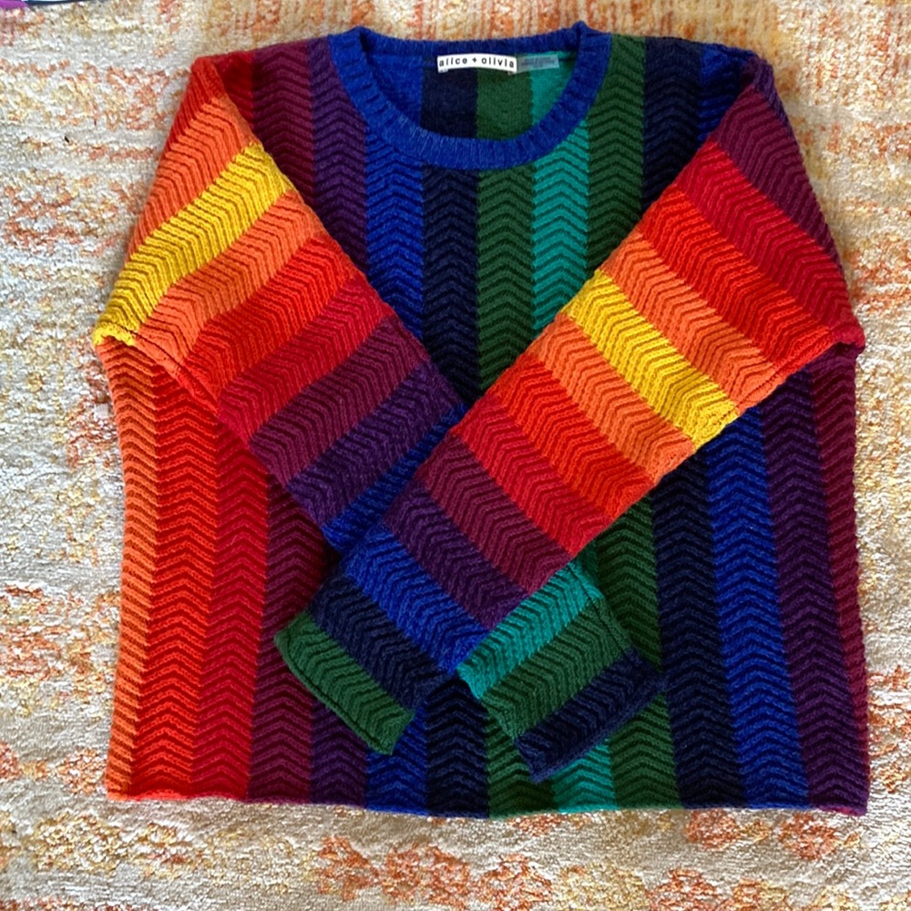 Rainbow Alice+Olivia sweater